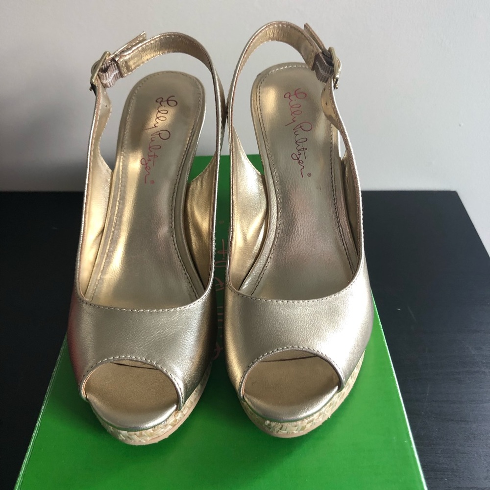 Lilly Pulitzer Kristin Gold Wedge